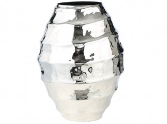 AK.JA0135 SILVER DALGALI VAZO BYK 30*39,5 CM